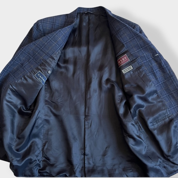 Vintage 90s Canali Men’s Blazer – Italian Wool Cashmere, Plaid, Size 52 - Picture 7 of 15